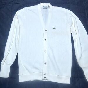 Vintage 1970’s Izod/Lacoste Cream Cardigan!!